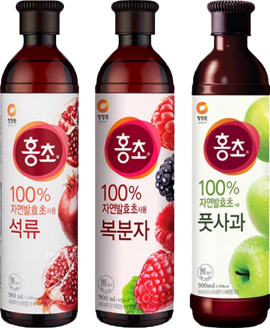 청정원 홍초 900ml 3종 (석류+복분자+풋사과) 각1개씩, 1세트