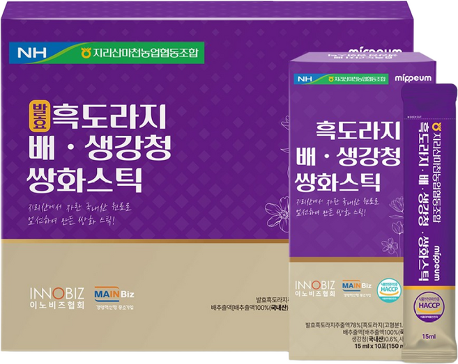 지리산마천농협 발효 흑도라지 배 생강청 쌍화스틱 15ml 30포, 30개