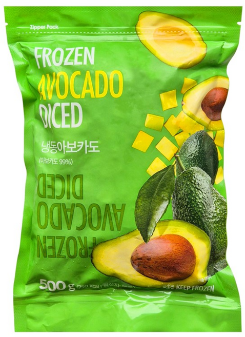 웰루츠 냉동 아보카도 다이스, 1개, 500g