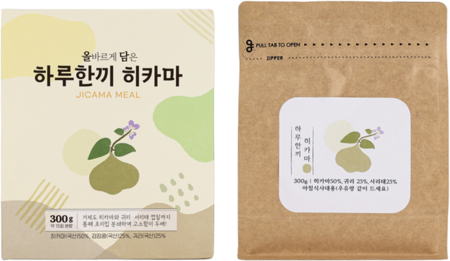 하루한끼 히카마 선식 아침식사대용 식물성 단백질 쉐이크[히카마 귀리 서리태], 1개, 300g