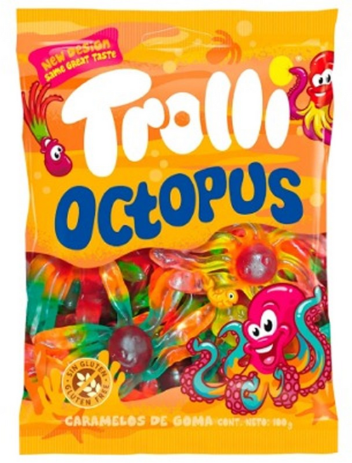 트롤리 옥토퍼스 문어모양젤리, 100g, 1개