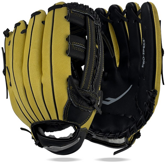 프로스펙스 엔트리 외야 글러브 초보 입문용 돈피 12.5인치, 1개, H블랙/옐로우