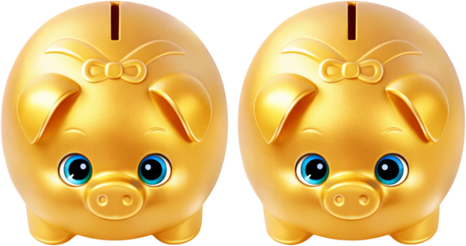 초승 국산 1+1 황금돼지 저금통(중) 2p, 골드, 1세트