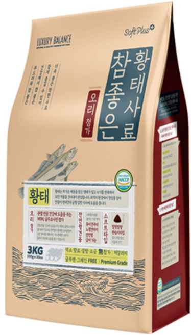럭셔리발란스 전연령 강아지 소프트플러스 참좋은 황태 소프트사료, 오리, 3kg, 1개
