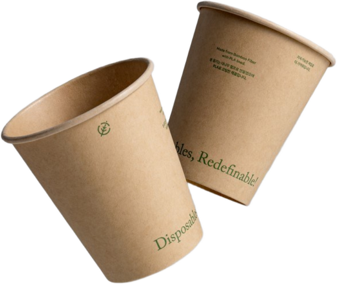 대나무종이컵 6.5온스 스탠다드 (205mL) 믹스커피 자판기 종이컵 6온스, 1개, 50개