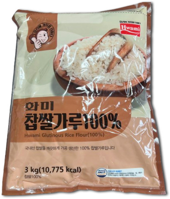 (무료배송) 화미 찹쌀가루(100%) 3kg, 4개