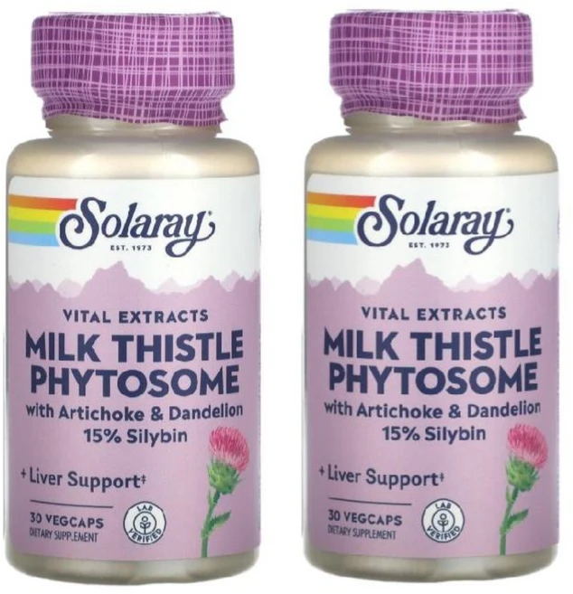 Solaray 바이탈 밀크시슬 추출 200mg 파이토솜 Milk Thistle Phytosome, 30정, 2개 - 쿠팡