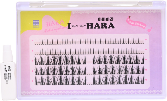 아이하라 퍼펙트 컬혼합 인조 속눈썹, 2개, 블랙