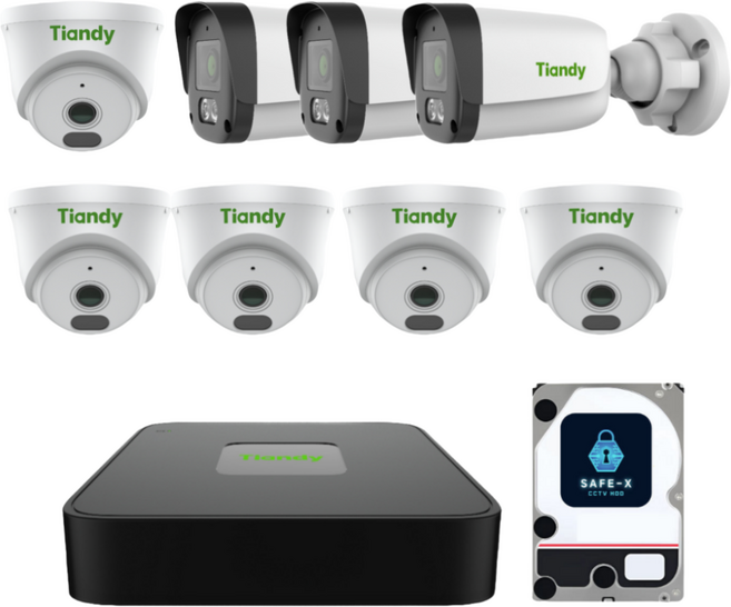 티앤디 IP CCTV 8채널(2TB) CCTV 세트 자가설치 실내 실외 매장 사무실카메라, 녹화기+실내5실외3+HDD2TB+20M케이블8, 1개