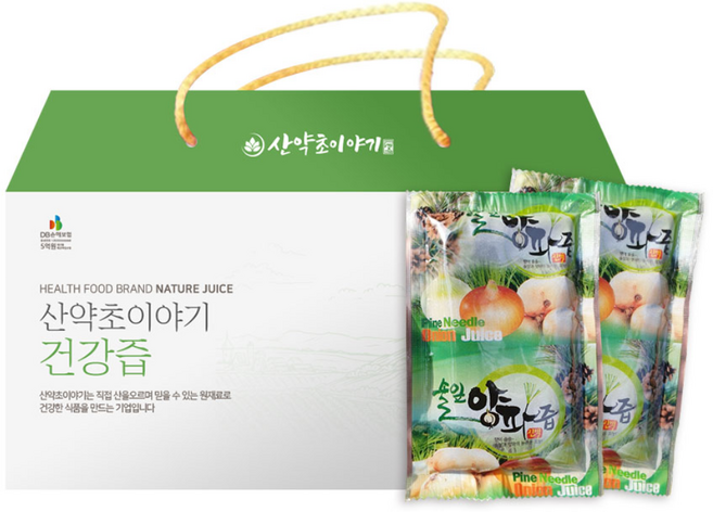 산약초이야기 자연산 솔잎양파즙 진액 엑기스 120ml 60포
