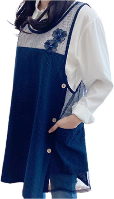 꼬레하우씨 메쉬 망사 앞치마, 네이비, 1개