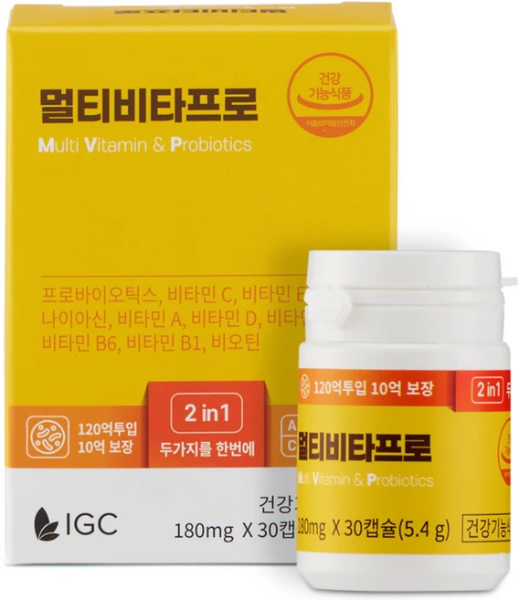 멀티비타프로 멀티비타민 & 프로바이오틱스 30정, 1개 - 쿠팡