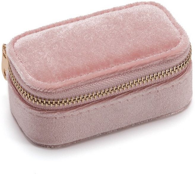 벨벳 지퍼 미니 악세사리 보관함 여행용 주얼리 보석함