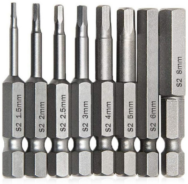 육각 렌치 비트 8종 전동 드라이버 L렌치 6.35mm, 1개