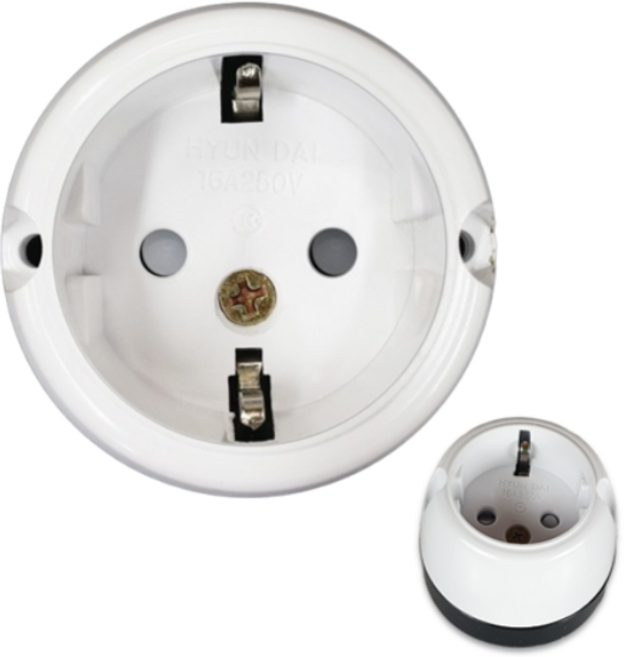 LED앤샵 현대 노출 콘센트 1구 2구 3구 4구 개별노출콘센트 접지 나사타입 핀타입, 1. 현대 노출1구 콘센트 (나사타입), 1개