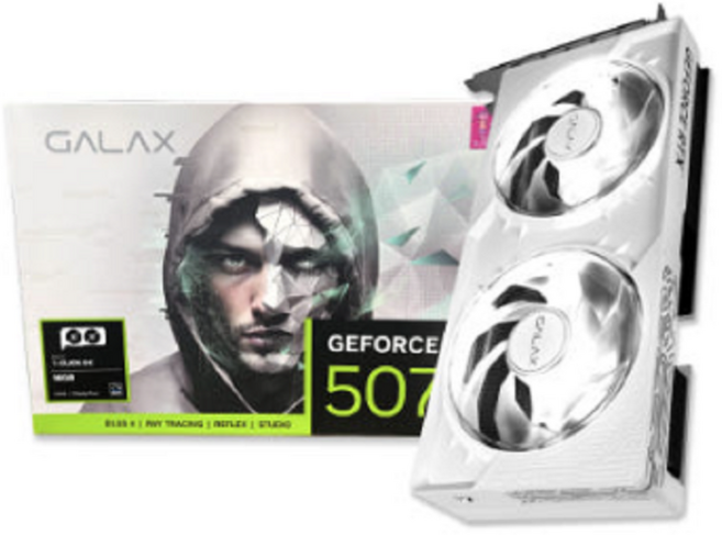 갤럭시 GALAX 지포스 RTX 5070 Ti WHITE 2X OC D7 16GB, RTX5070Ti