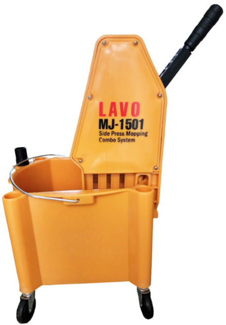 라보 마포탈수기 + 리필용 마포걸레 1세트 LAVO MJ-1501 걸레 탈수기 물짜개 이동식바퀴 청소도구 레보 짤순이, 옐로우, 1개