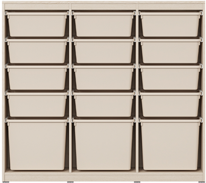 한샘 샘키즈 수납장 1305 뉴트럴베이지, (몸통)라이트메이플 (박스)화이트/베이지(E), 5단