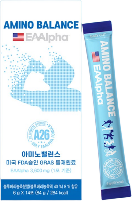 아미노밸런스 EAAlpha 류신단백질 아미노산보충제 BCAA의 36배효과 14포 1박스, 14개, 6g