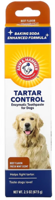 Arm&Hammer - 암앤해머 반려견 치석 관리 효소 치약 (소고기맛), 1개, 67.5ml - 쿠팡