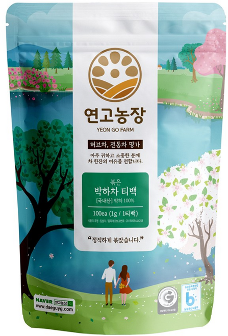 연고농장 국내산 볶은 박하차 삼각티백 100ea, 1g, 100개입, 1개