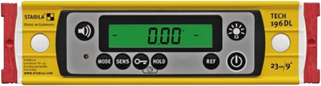 자석 타입 스타빌라 230mm 디지털수평기 TECH 196DL-M IP67방수 방진 정밀수평 DIY작업, 1개