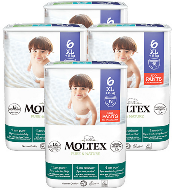 [쿠팡수입] 몰텍스 퓨어 앤 네이처 팬츠형 기저귀, 6단계, 72매