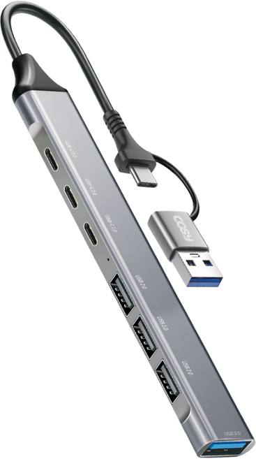 코시 UH2257CA 로키 듀얼 커넥트(C+A) 7포트 USB 허브(USB 3.0 USB 2.0), 1개, 단품