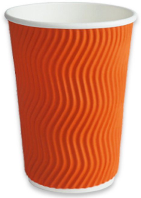 TYP 럭셔리 3중 단열종이컵 웨이브 오렌지 13온스 390ml, 1세트, 100개입