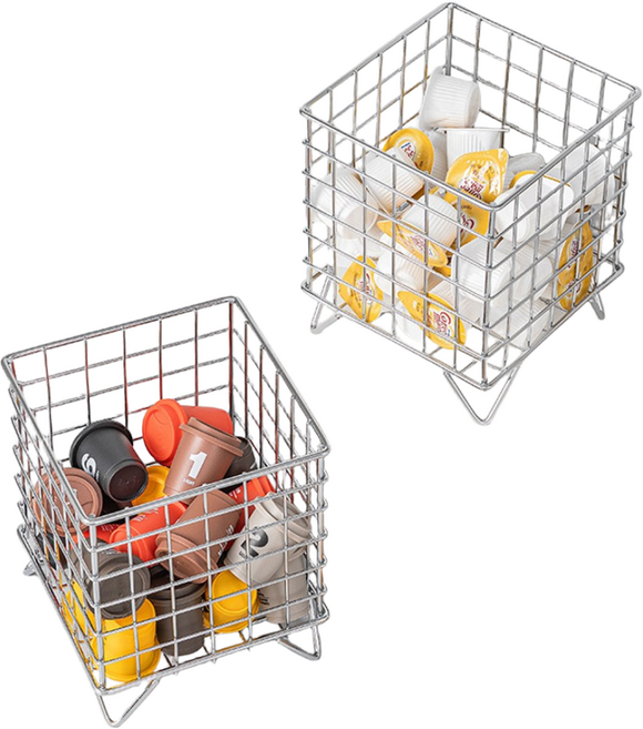 [우와유] 커피캡슐 다용도 스텐 바구니, 1개