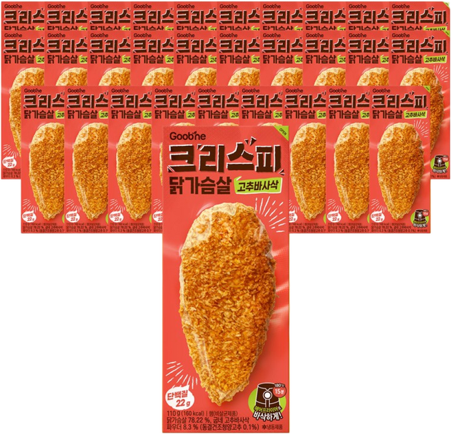 굽네 크리스피 닭가슴살 고추바사삭 110g, 30개