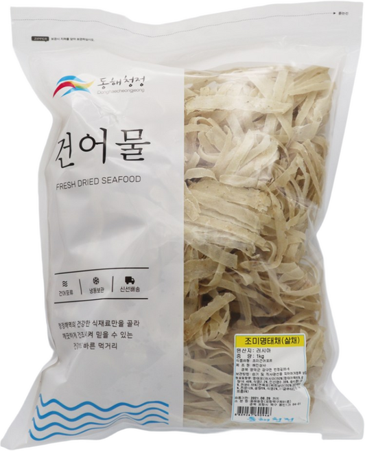 동해청정 업소용 명엽채 1kg 국내가공 명태살채 엽채, 1개