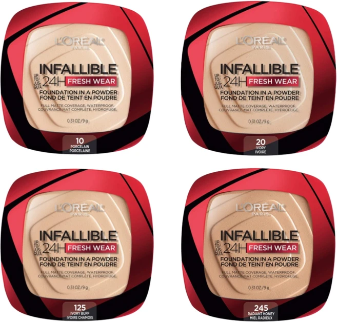 로레알 인팔리블 24H 프레쉬 웨어 파운데이션 파우더 180 로즈 샌드 9g 2팩 Infaillible Fresh Wear, 020 Ivory, 1개 - 쿠팡