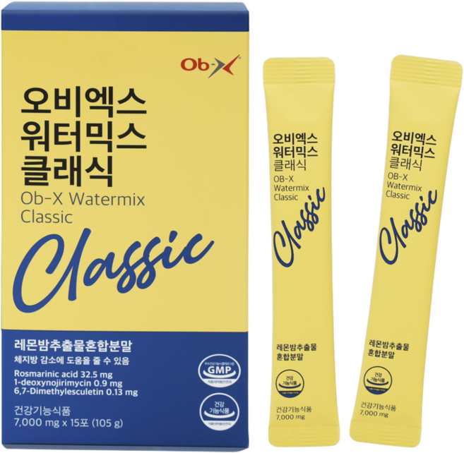 [식약처기능인정] 뱃살타파 2주완성 마시는 레몬밤 오비엑스 워터믹스 클래식, 105g, 1개