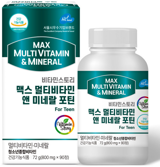 비타민스토리 맥스 멀티비타민 앤 미네랄 포틴 3개월분, 90정, 1개