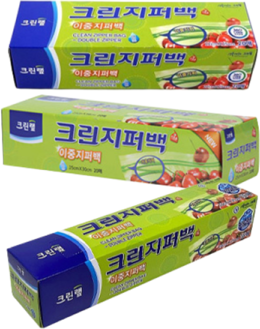 크린지퍼백 중 대 특대 각1개씩, 1개