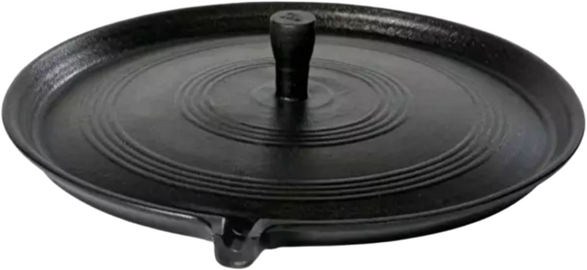 캠빌리지 주물 솥뚜껑 고기 불판 캠핑용 가정용 삼겹살 구이판 업소용 국내제작, 1개, 38cm