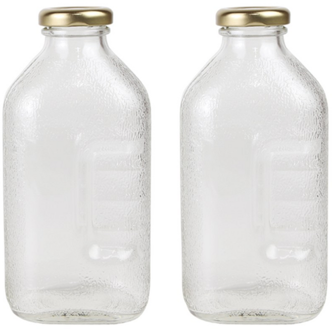 가인글로벌 사각델몬트500 유리병, 500ml, 2개