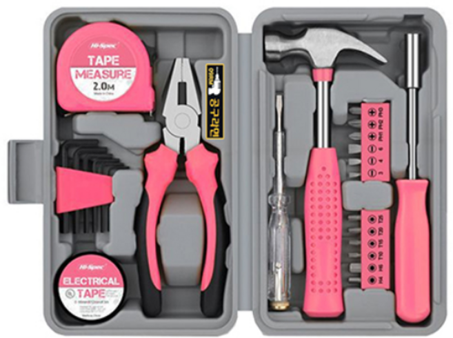 공구라면 ( 09RM ) 가정용 24p 공구세트 실속 공구세트, [선택1] 가정용 공구세트(핑크), 1세트