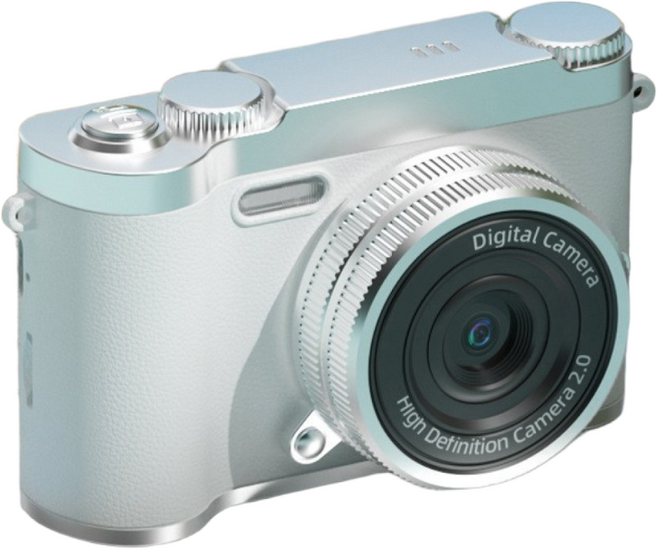 HOMIE 빈티지카메라 5k픽셀 고화질 카메라 2.4인치 고화질 화면 디지털카메라 64GB, 흰색