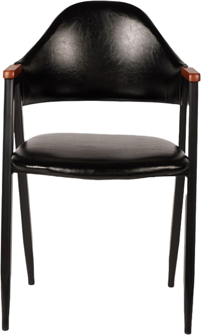 천하퍼니처 비올렛 우드 철제 식탁의자(460X460), 블랙, 1개