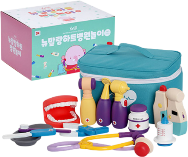 [캐스B] 플레이 뉴말랑하트 병원놀이 - 아기인형 의사놀이 사회성발달 역할놀이, 혼합, 1개