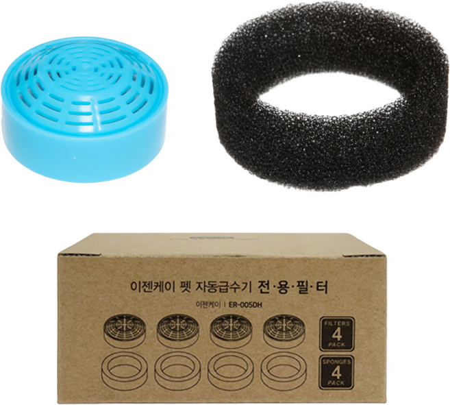 이젠케이 레인보우 고양이 강아지 펫 자동 급수기 전용필터 4set, 4개