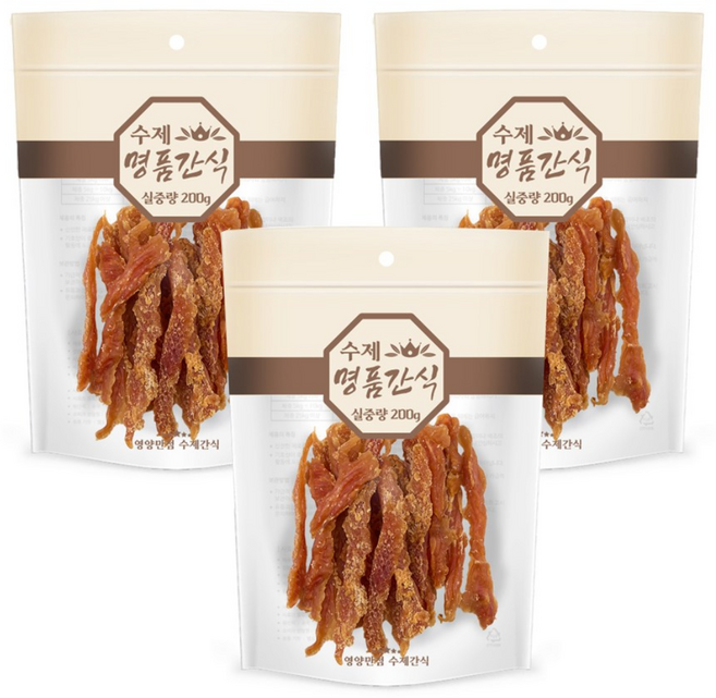 강아지 고기 육포 간식 수제 치킨 닭고기, 200g, 3개, 치킨 트위스트