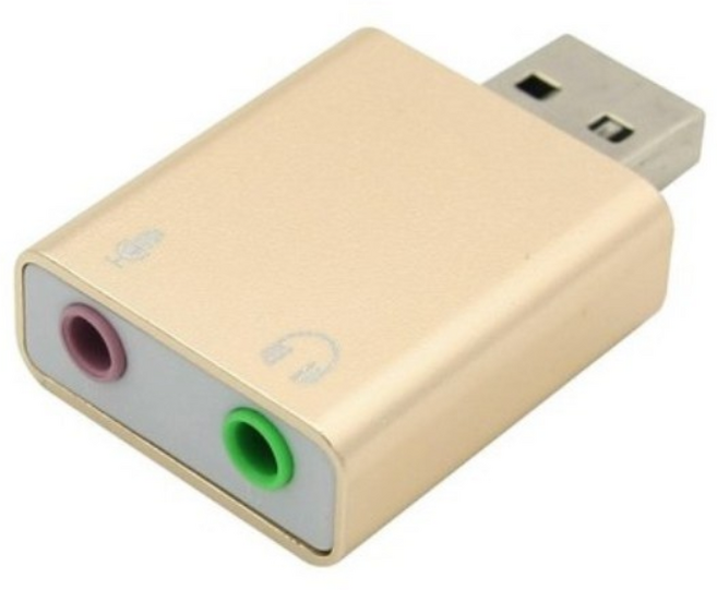 컴스 USB 오디오7.1 컨버터 3.5 ST Mic Gold 사운드카드 외장형, USB 오디오 컨버터-[BT325], 1개