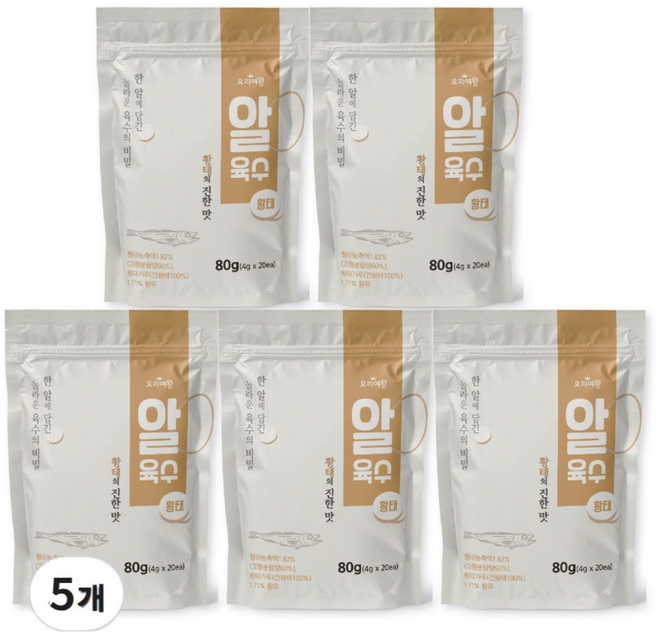 [요리여왕] 프리미엄 알육수 황태 (총 100알), 5개, 80g