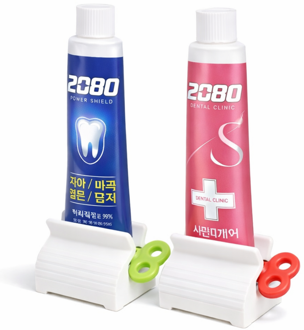 BuonVezzo 마지막까지 짜주는 치약짜개 디스펜서 물감 짜개, 2개, 그린