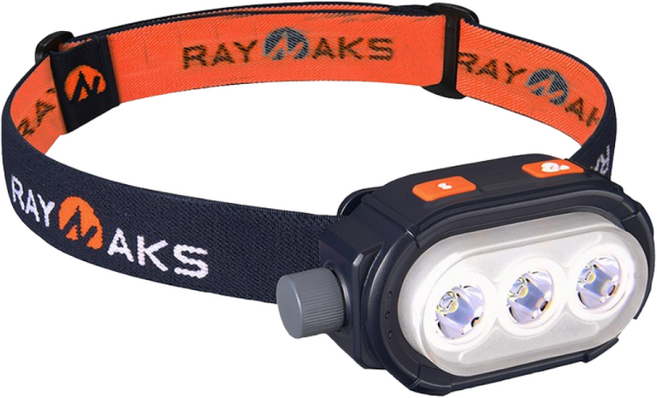 레이낙 트리탄 초경량 독일 오스람 LED 충전식 헤드랜턴 캡라이트, 네이비, 1개