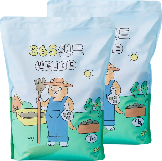 3651 365샌드 고양이모래 벤토나이트, 7kg, 2개