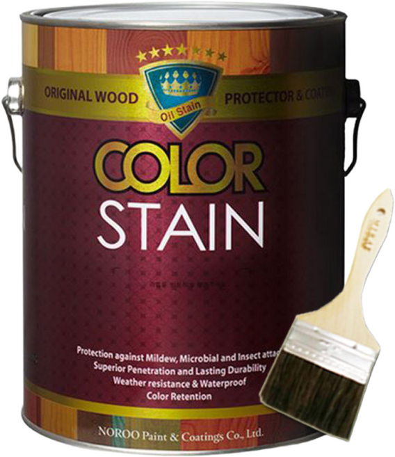 노루페인트 칼라스테인 오일스테인 1.9L + 붓 세트, 투명, 1개